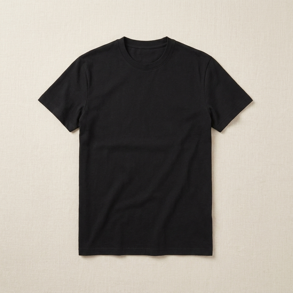 ETRNAL Crew Tee in Black, flat lay