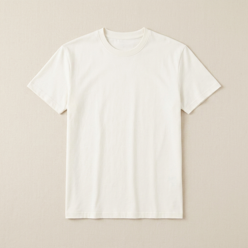 ETRNAL Crew Tee in White, flat lay