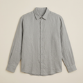 ETRNAL Long Sleeve Linen Shirt in Grey, flat lay