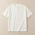 ETRNAL Short Sleeve Henley in White, flat lay