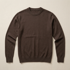 ETRNAL Wool Sweater in Coffee, flat lay