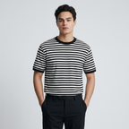 ETRNAL Striped Ringer Tee, flat lay